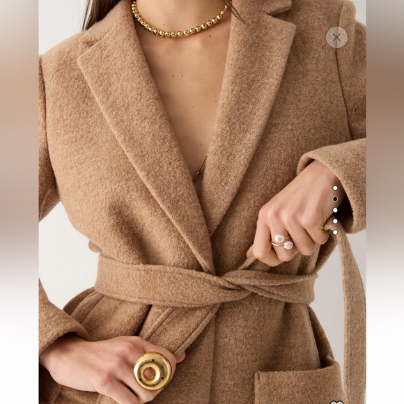 J.Crew Camel Wrap Blazer Jacket in Italian Boiled Wool Sz 14. MSRP $298. - Picture 4 of 8